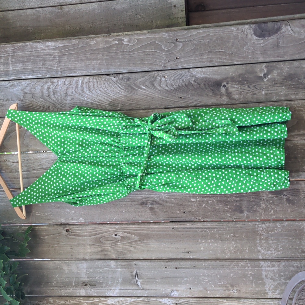 Green polka dot dress